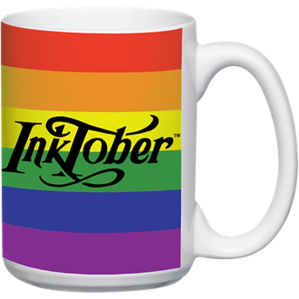 15 ounce stoneware mug with glossy design and D-shaped handle.... from ASI 57653 Gold Bond