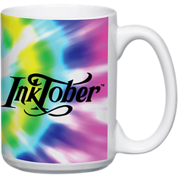 15 ounce stoneware mug with glossy design and D-shaped handle.... from ASI 57653 Gold Bond