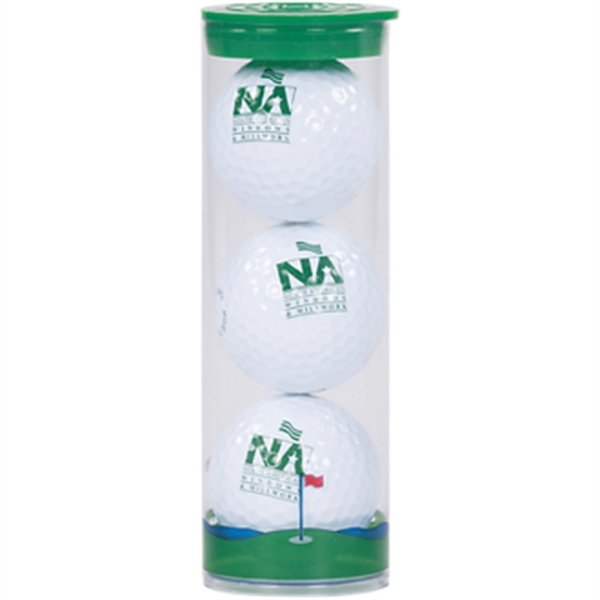 Golf balls with a clear tube.... from ASI 57653 Gold Bond