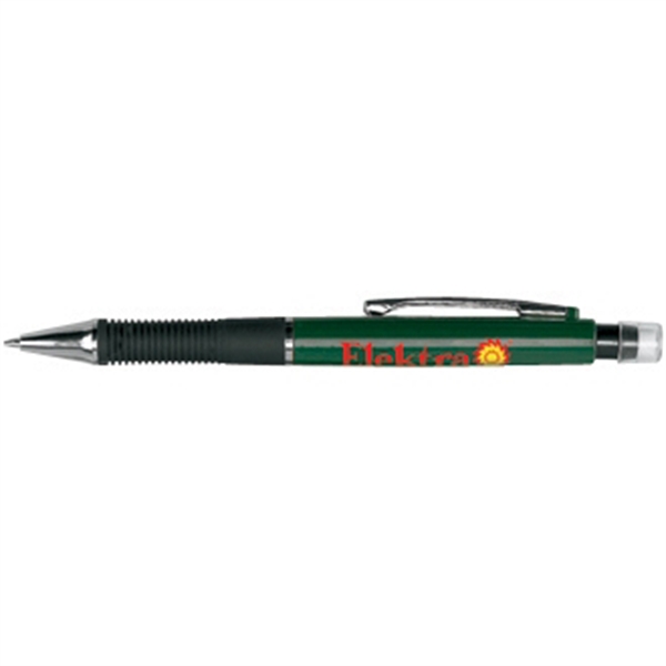 ABS plastic click-action mechanical pencil with 0.7mm lead, gripper and pocket... from ASI 57653 Gold Bond