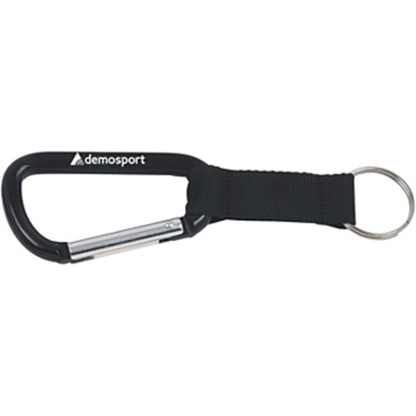 8mm carabiner with black strap.... from ASI 57653 Gold Bond