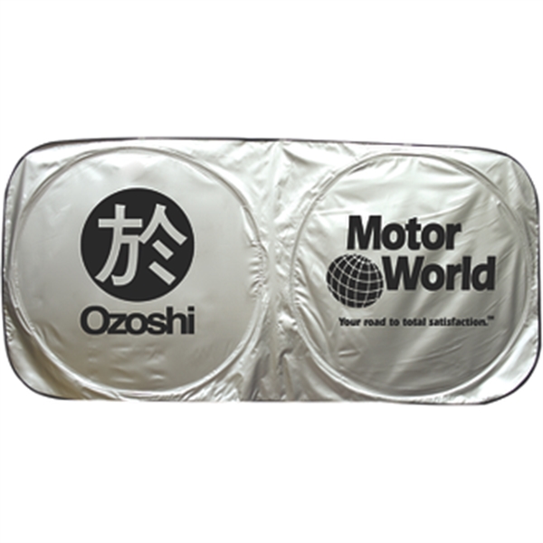 27" x 56" black and silver 190T polyester pop-open automobile sunshade.... from ASI 57653 Gold Bond