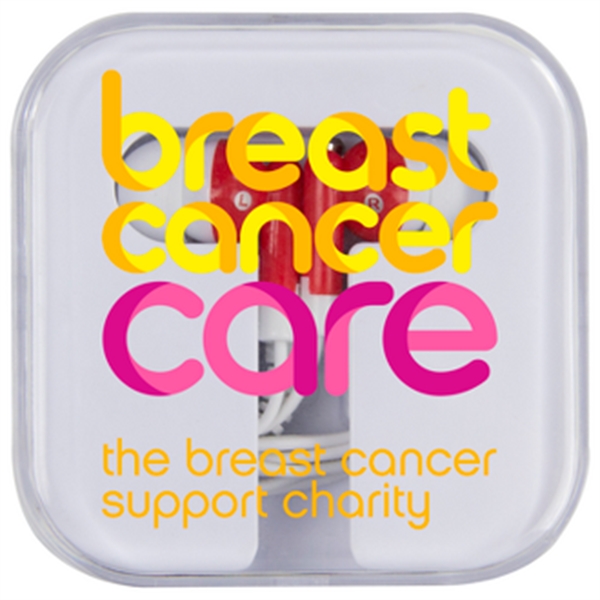 Earbuds with a 38" cord and storage case.... from ASI 57653 Gold Bond