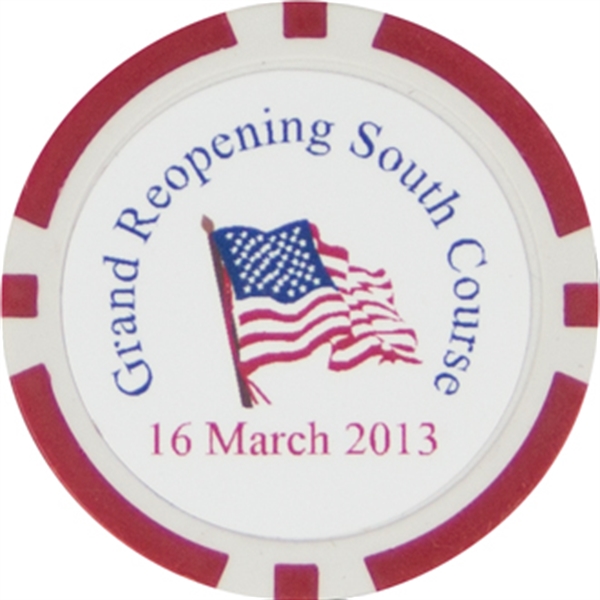 Poker chip ball marker with an assortment of colors.... from ASI 57653 Gold Bond