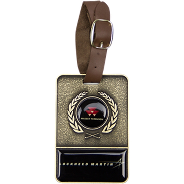 3 1/4" x 2 1/4" x 1/8" bag tag with a... from ASI 57653 Gold Bond