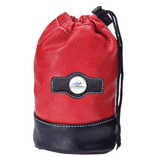 7" x 4" vinyl two-tone valuables pouch with cinch drawstring closure.... from ASI 57653 Gold Bond