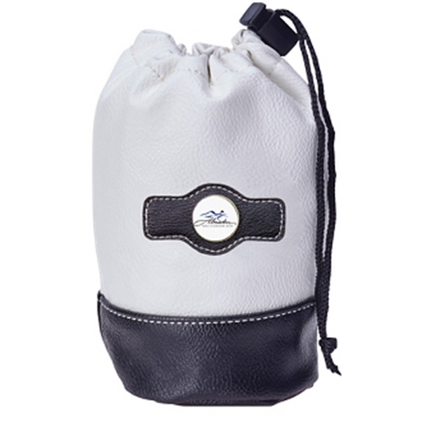 7" x 4" vinyl two-tone valuables pouch with cinch drawstring closure.... from ASI 57653 Gold Bond