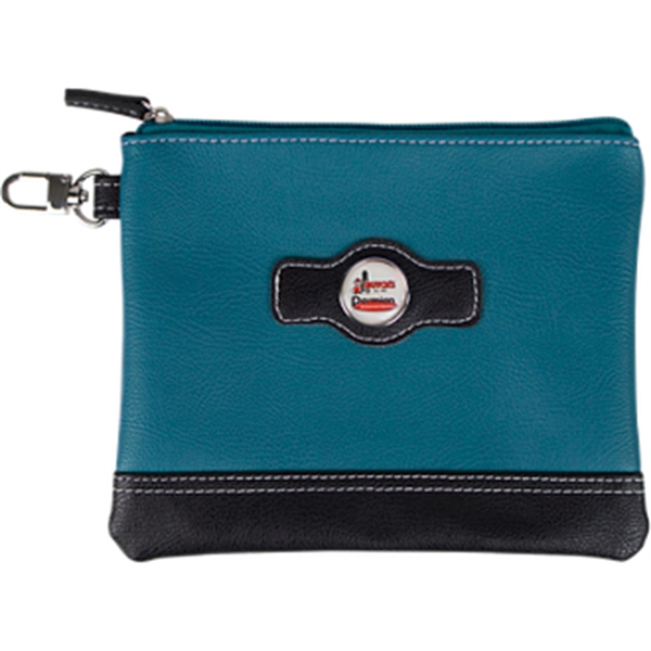 7 1/2" x 6 1/2" two-tone zippered valuables pouch made of... from ASI 57653 Gold Bond