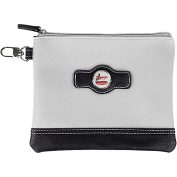 7 1/2" x 6 1/2" two-tone zippered valuables pouch made of... from ASI 57653 Gold Bond