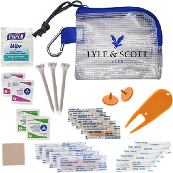 Golf first aid kit with a divot tool, golf tees, bandages,... from ASI 57653 Gold Bond