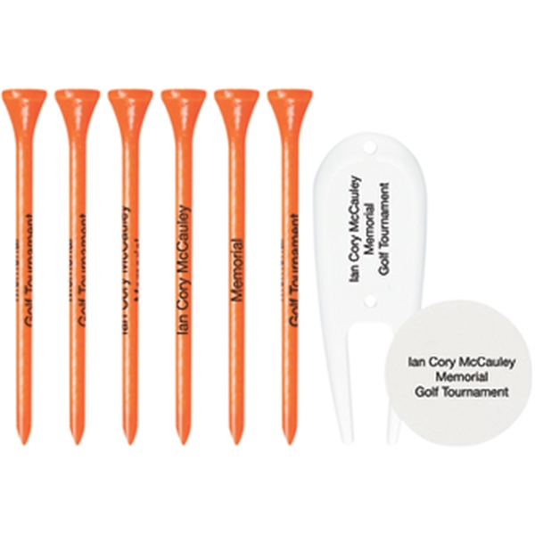 Golf set with tees, a divot, and ball marker.... from ASI 57653 Gold Bond