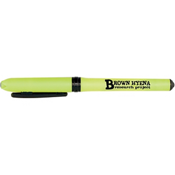 ABS plastic highlighter pen with chunky design, black accents, removable cap... from ASI 57653 Gold Bond