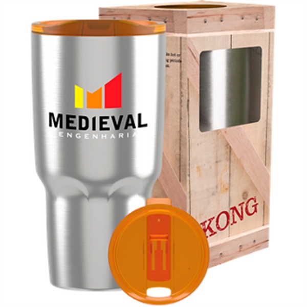 30-ounce drinking glass with double-wall insulation, leak resistance, and a lid.... from ASI 57653 Gold Bond