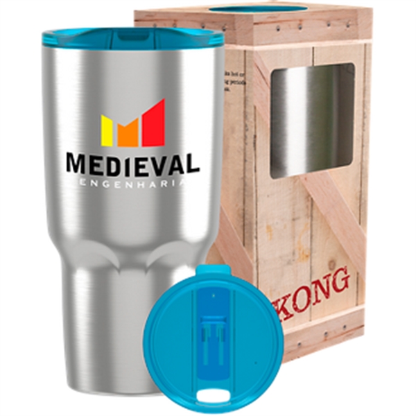 30-ounce drinking glass with double-wall insulation, leak resistance, and a lid.... from ASI 57653 Gold Bond