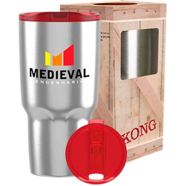 30-ounce drinking glass with double-wall insulation, leak resistance, and a lid.... from ASI 57653 Gold Bond