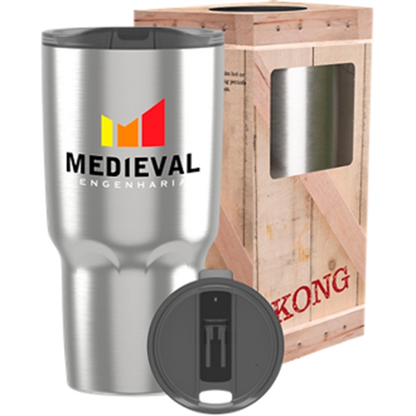 30-ounce drinking glass with double-wall insulation, leak resistance, and a lid.... from ASI 57653 Gold Bond