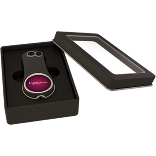 Divot tool with handles, gift box, pencil sharpener, and ball marker.... from ASI 57653 Gold Bond