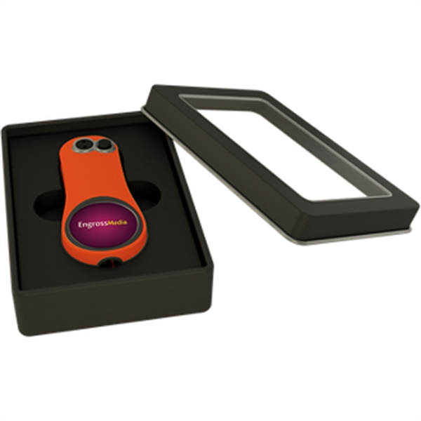 Divot tool with handles, gift box, pencil sharpener, and ball marker.... from ASI 57653 Gold Bond