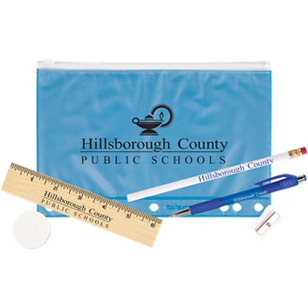 6 1/4" x 9 1/2" pencil pouch with pre-punched holes, pencil,... from ASI 57653 Gold Bond