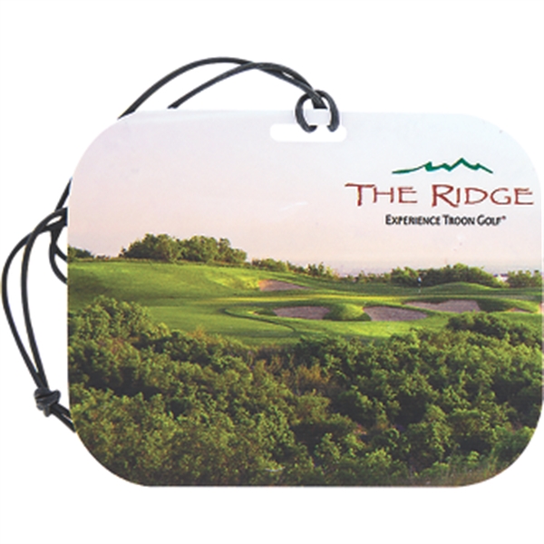 Bag tag with a strap.... from ASI 57653 Gold Bond