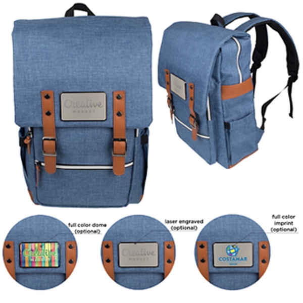 Rambler backpack with crosshatch fabric for a clean and modern look.... from ASI 57653 Gold Bond