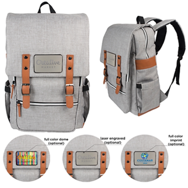 Rambler backpack with crosshatch fabric for a clean and modern look.... from ASI 57653 Gold Bond