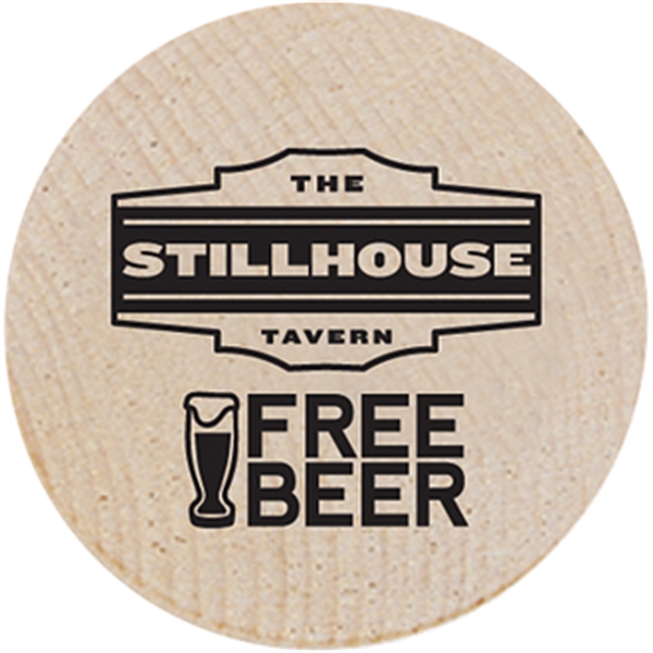 1 1/2" wooden nickel with imprint options.... from ASI 57653 Gold Bond