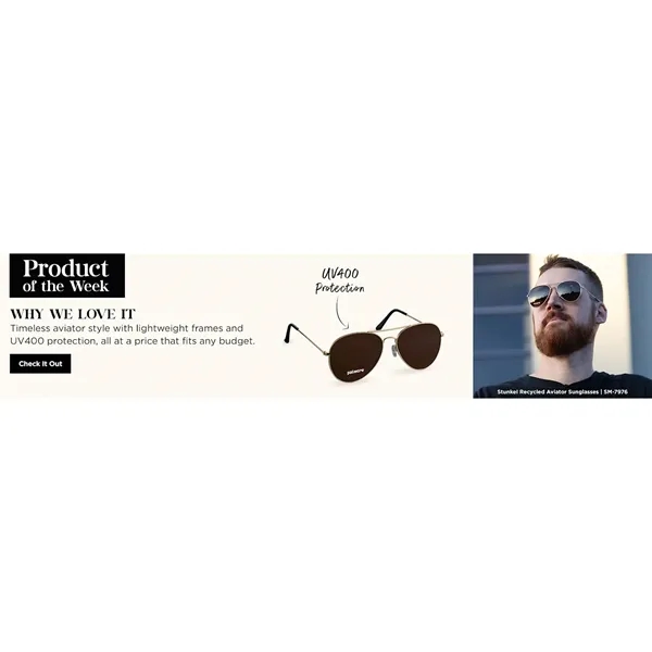 Stunkel Recycled Aviator Sunglasses... from ASI 66887 PCNA / Bullet