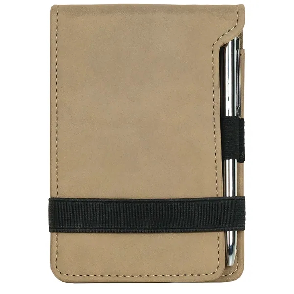 3 1/4" x 4 3/4" notepad made of light brown leatherette... from ASI 74601 Calico