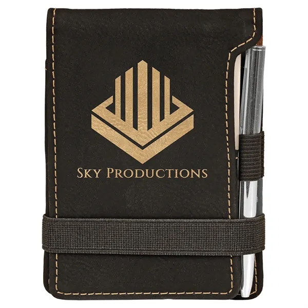 3 1/4" x 4 3/4" notepad made of black leatherette with... from ASI 74601 Calico