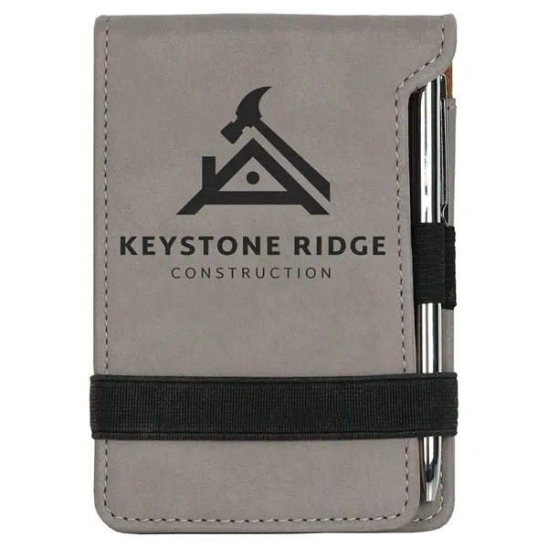 3 1/4" x 4 3/4" x 9/16"notepad made of gray leatherette... from ASI 74601 Calico