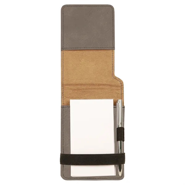 3 1/4" x 4 3/4" x 9/16"notepad made of gray leatherette... from ASI 74601 Calico