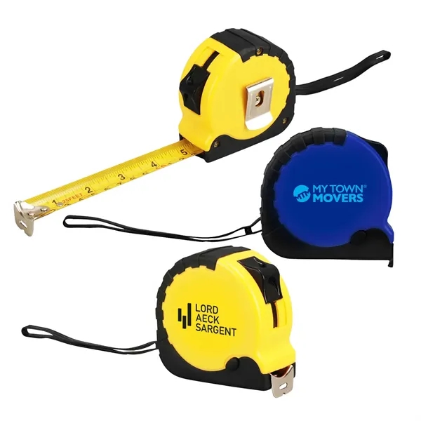 25-foot tape measure with rubber grip handle, rubber carry strap, metal... from ASI 63549 Jornik Manufacturing Corp