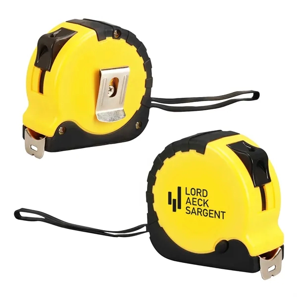 25-foot tape measure with rubber grip handle, rubber carry strap, metal... from ASI 63549 Jornik Manufacturing Corp