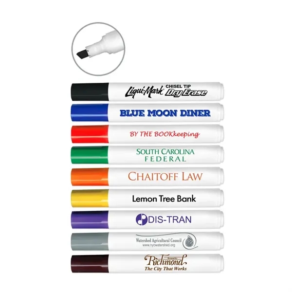 Low odor broadline dry erase marker with chisel tip... from ASI 67675 Liqui-Mark Corp