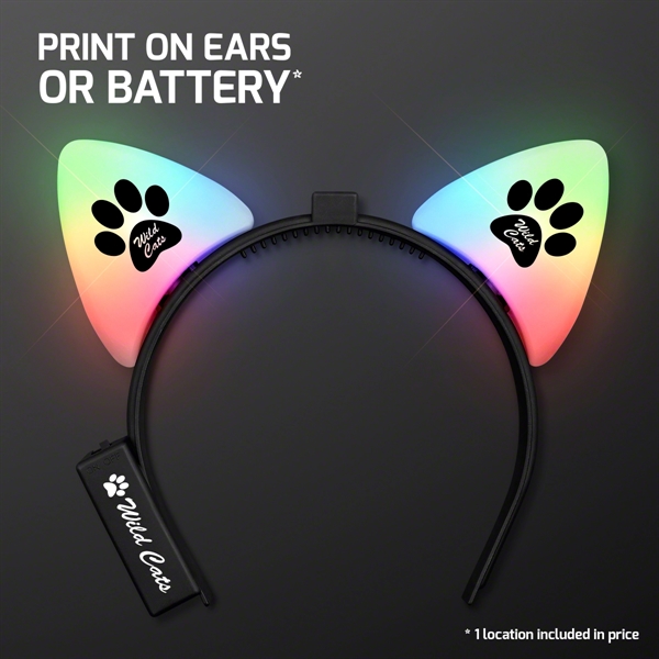 Blank or imprinted. Blinking LED Cat Ears Headband... from ASI 34194 ALightPromos / Alight Promotional Products