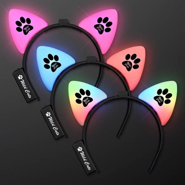 Blank or imprinted. Blinking LED Cat Ears Headband... from ASI 34194 ALightPromos / Alight Promotional Products