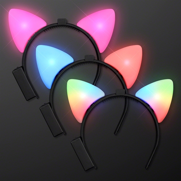 Blank or imprinted. Blinking LED Cat Ears Headband... from ASI 34194 ALightPromos / Alight Promotional Products