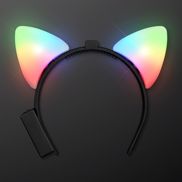 Blank or imprinted. Blinking LED Cat Ears Headband... from ASI 34194 ALightPromos / Alight Promotional Products