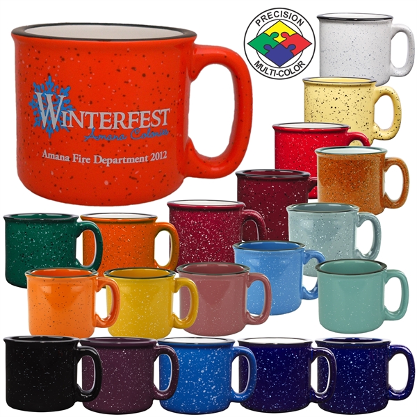 15oz two-tone speckled campfire mug with handle. Spot color.... from ASI 80093 Pyrographics / Pyrographics Line