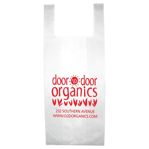 T-shirt style grocery shopping bag made of non-woven recyclable polypropylene.... from ASI 62660 Innovation Line