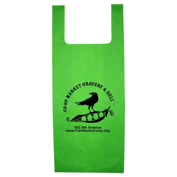 T-shirt style grocery shopping bag made of non-woven recyclable polypropylene.... from ASI 62660 Innovation Line