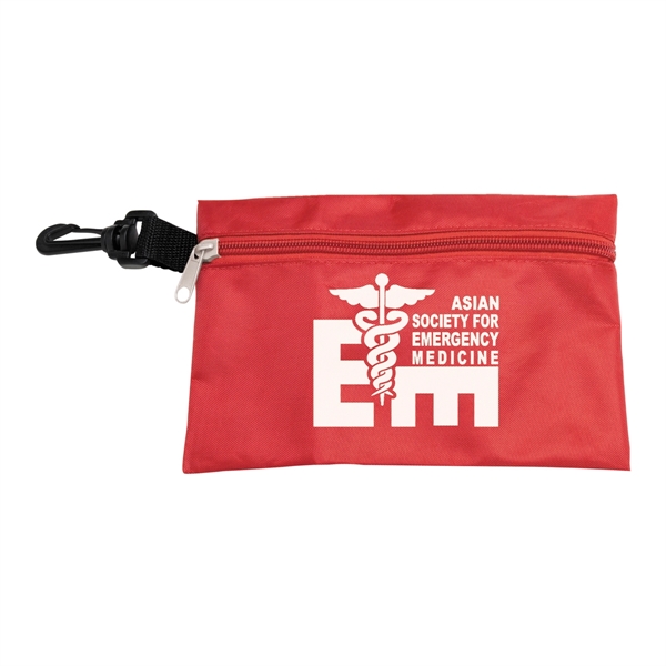 7 1/2" x 5" 420 Denier polyester zippered pouch with plastic... from ASI 62660 Innovation Line