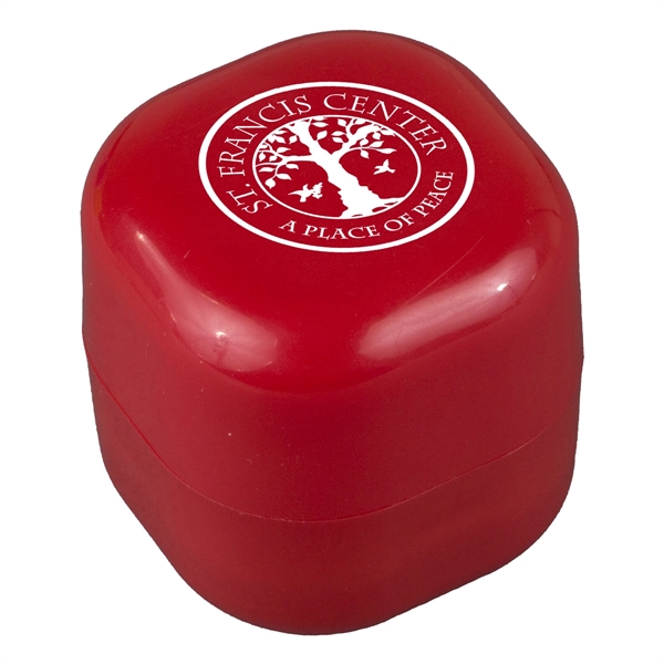 1 3/8" cube-shaped ABS plastic 8g vanilla flavored lip balm and... from ASI 62660 Innovation Line