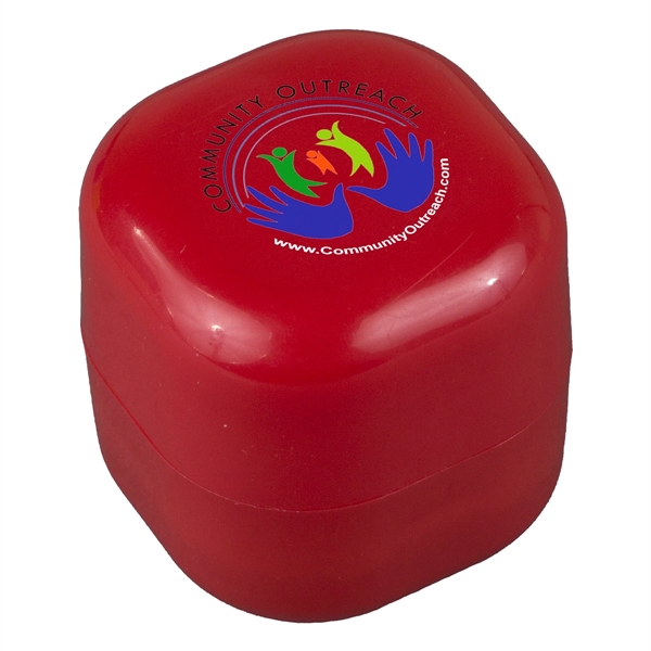 1 3/8" cube-shaped ABS plastic 8g vanilla flavored lip balm and... from ASI 62660 Innovation Line