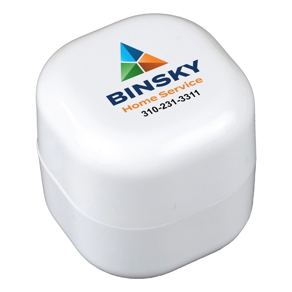 1 3/8" cube-shaped ABS plastic 8g vanilla flavored lip balm and... from ASI 62660 Innovation Line