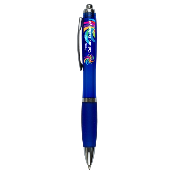 Click action ballpoint pen with a metal pocket clip and grip... from ASI 62660 Innovation Line