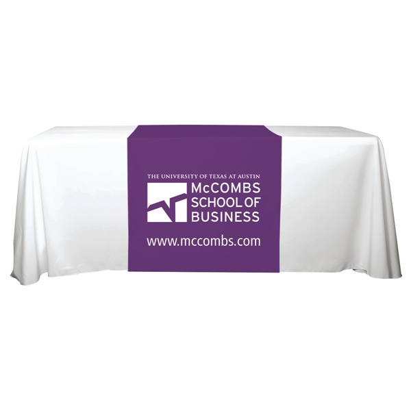 30"W x 90"L table runner made of polyester fabric with customization.... from ASI 62660 Innovation Line