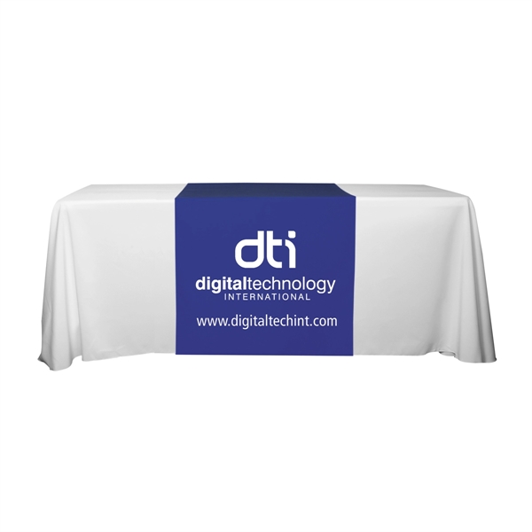 30"W x 90"L table runner made of polyester fabric with customization.... from ASI 62660 Innovation Line