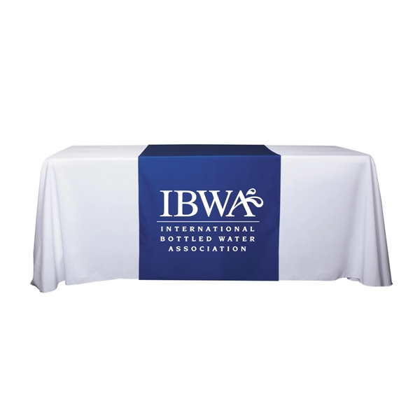 30"W x 90"L table runner made of polyester fabric with customization.... from ASI 62660 Innovation Line